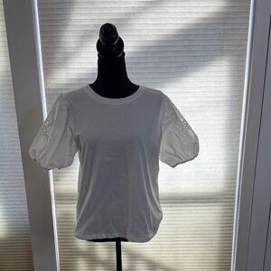 Skies Are Blue White Puff Sleeve Tee